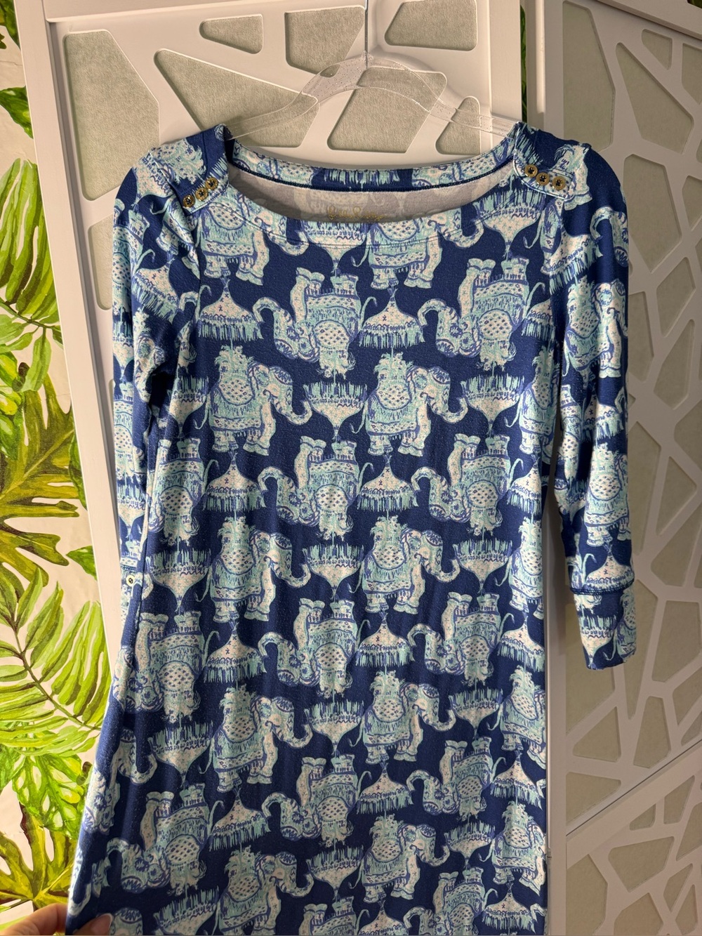 Lilly Pulitzer Navy Dress with Light Blue & Mint Print
